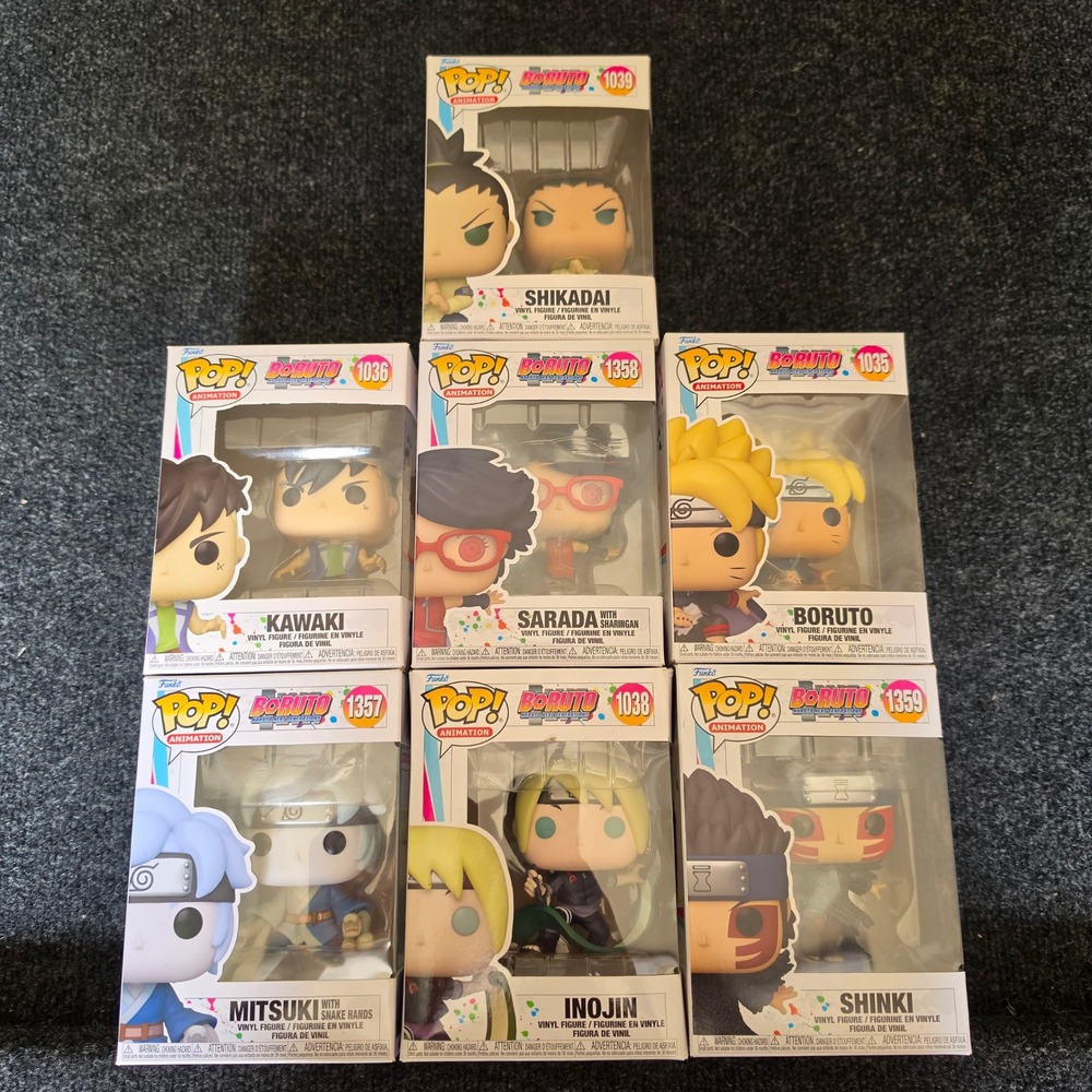 Funko Pop Boruto Naruto Next Generations Set of 7 Mitsuki Sarada Kawaki Shinki